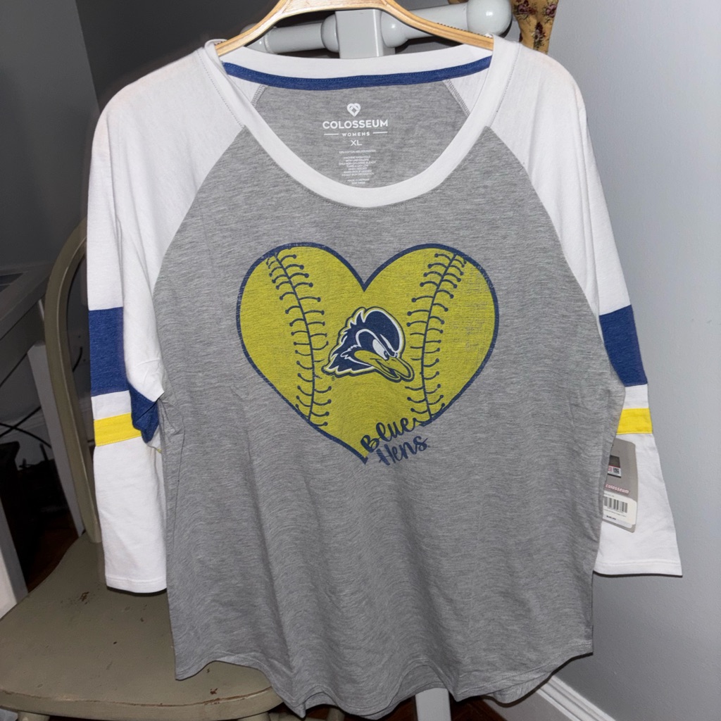 Colosseum Gray And White Baseball Tee Xl. Nwt